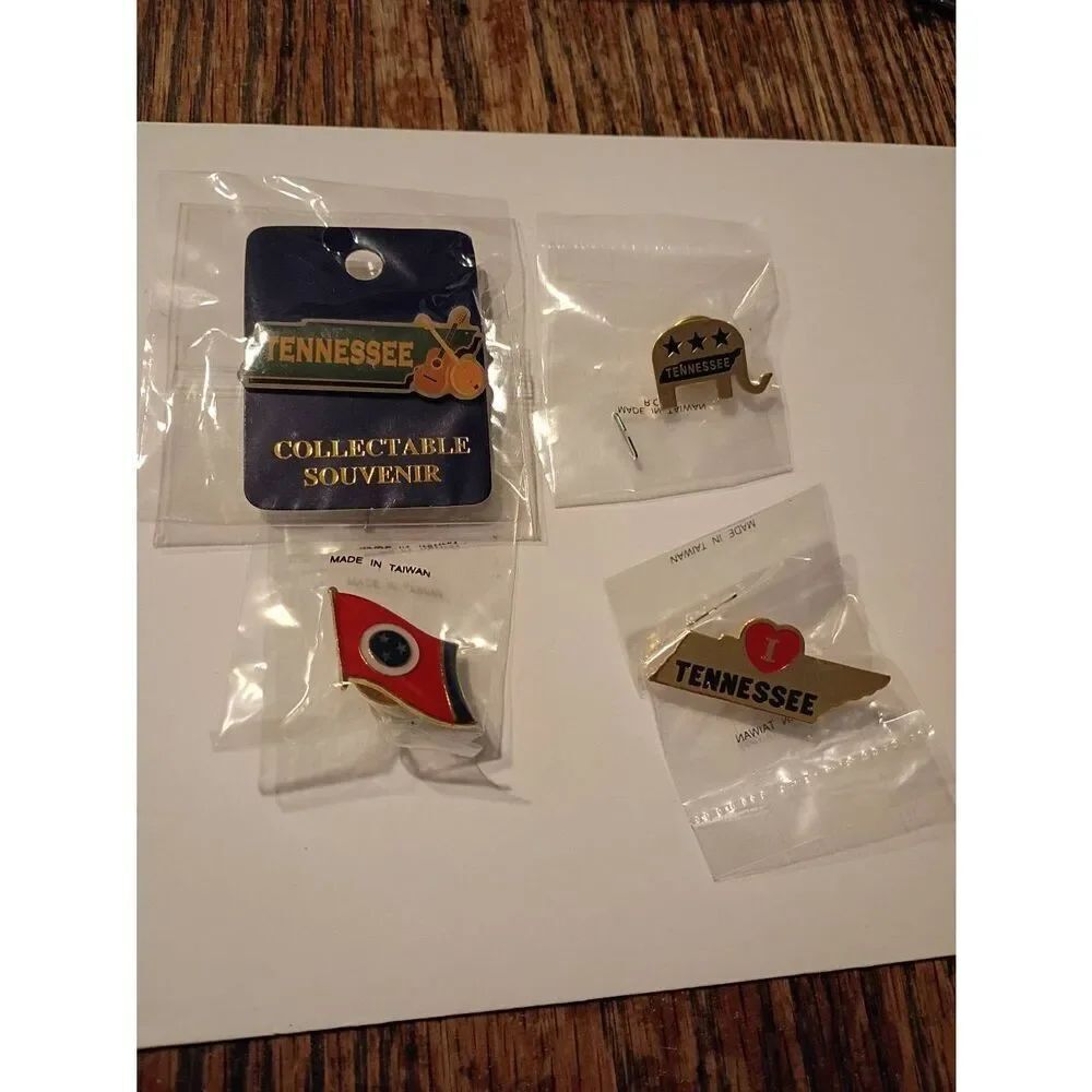 Tennessee State Pin Lot Enamel Hat Lapel Pins Souvenir Set 4pc NEW